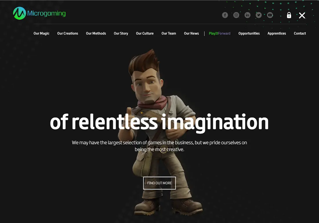 Microgaming Website Screenshot